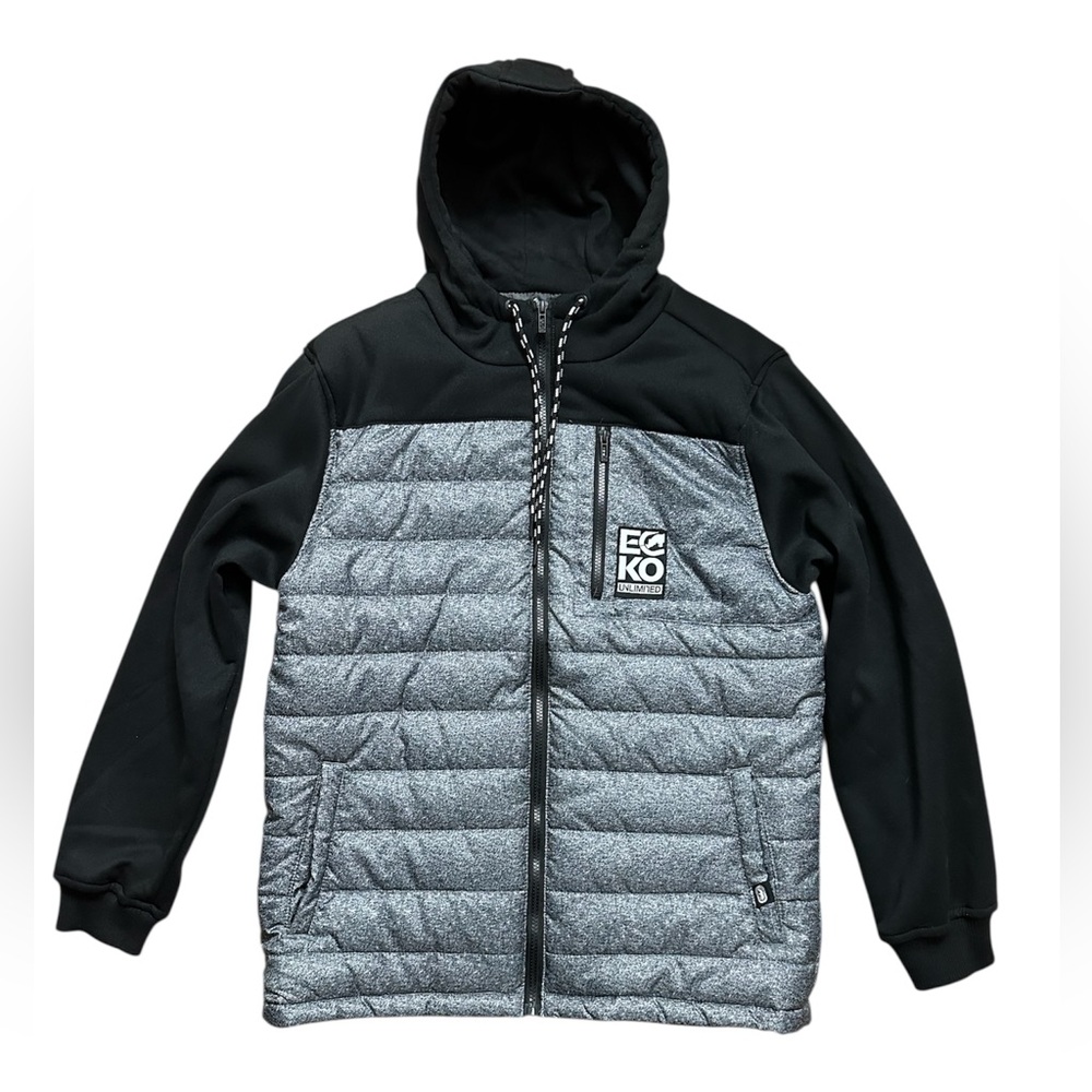 Ecko Unlimited Men’s Medium Y2K Fractional Hybrid Puffer Jacket Gray NWT